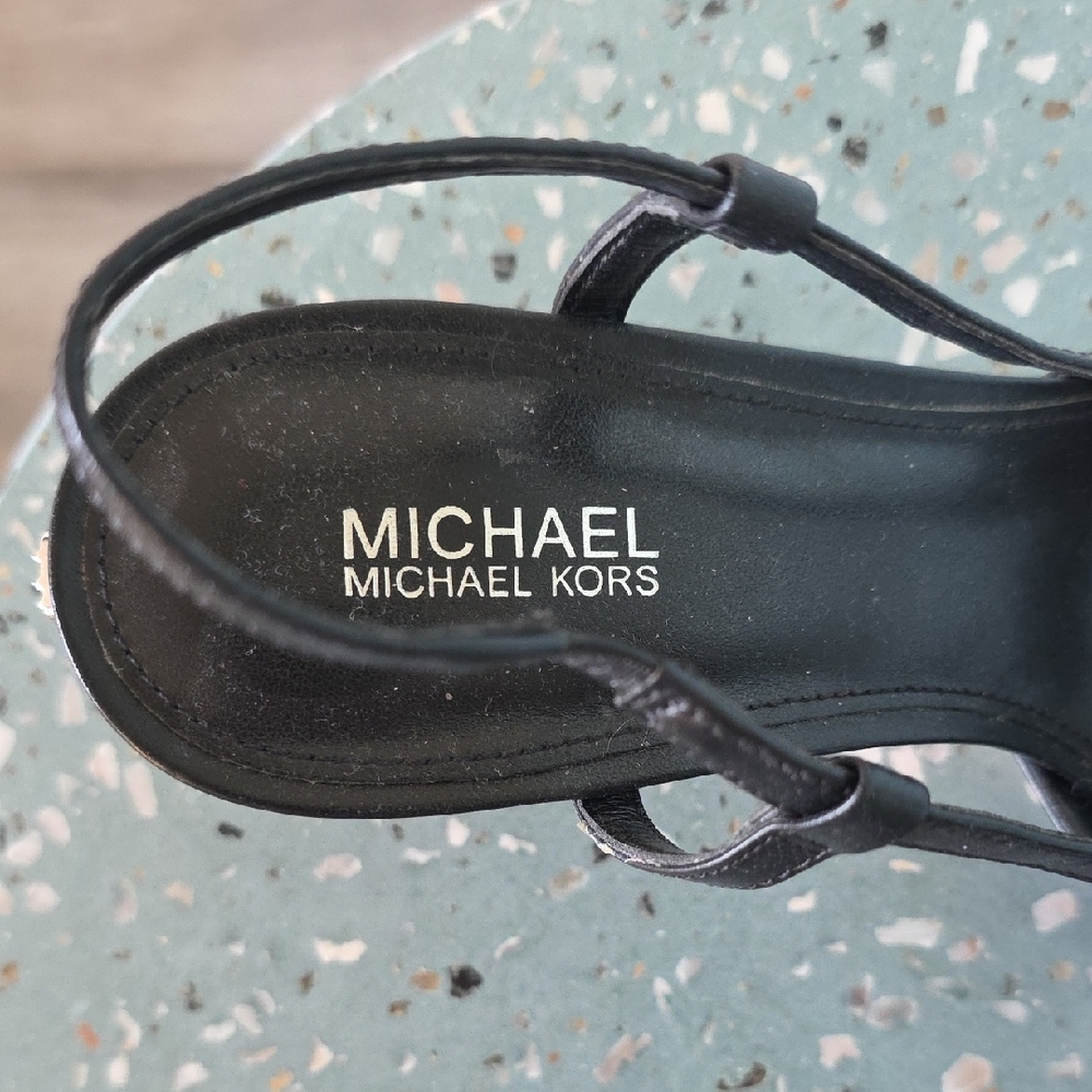 Michael Kors Black Slingback Heels with Silver Studs - Picture 3 of 4